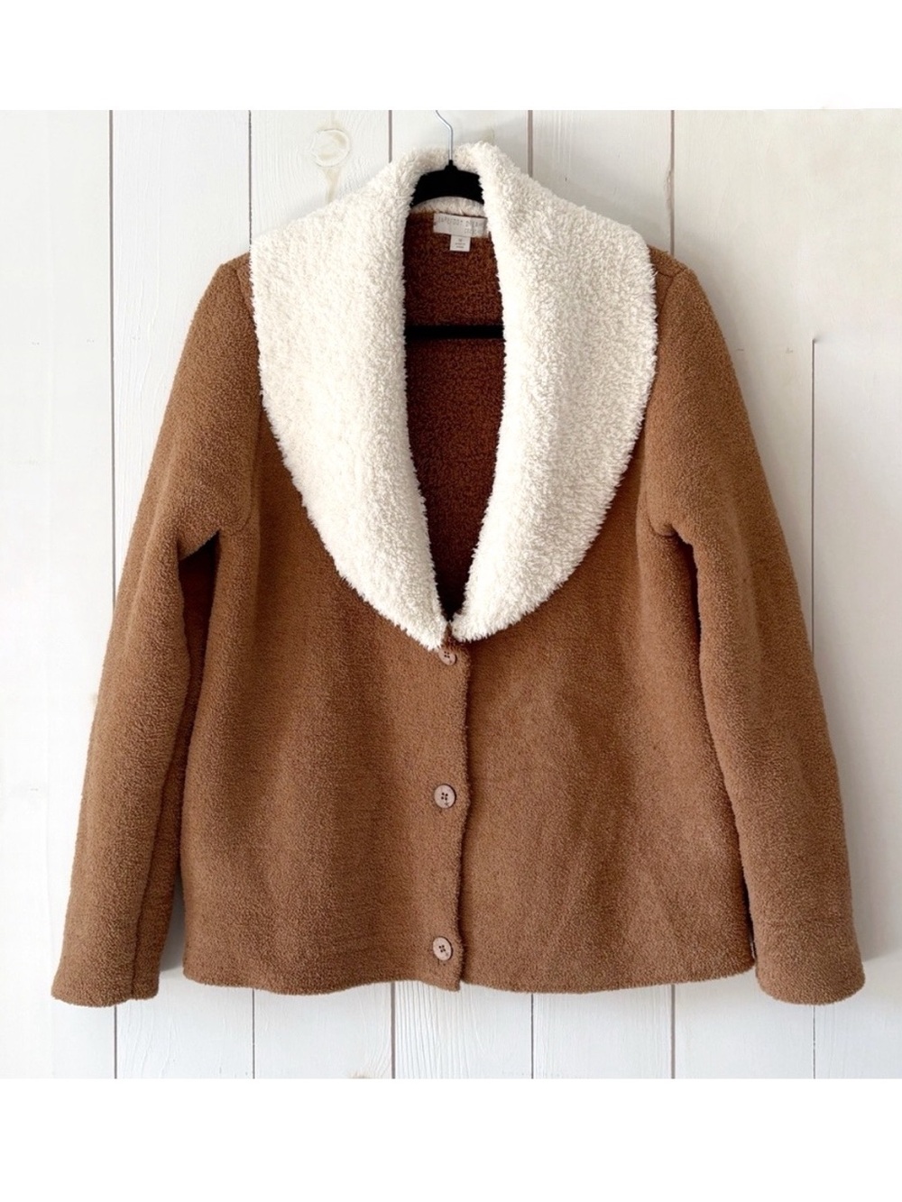 Barefoot Dreams CozyChic Shearling Cardigan Jacket Coat Size Medium